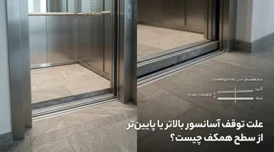 علت توقف آسانسور بالاتر یا پایین‌تر از سطح همکف (هم‌سطح نشدن) چیست؟