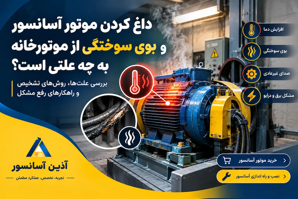 داغ کردن موتور آسانسور و بوی سوختگی از موتورخانه به چه علتی است؟